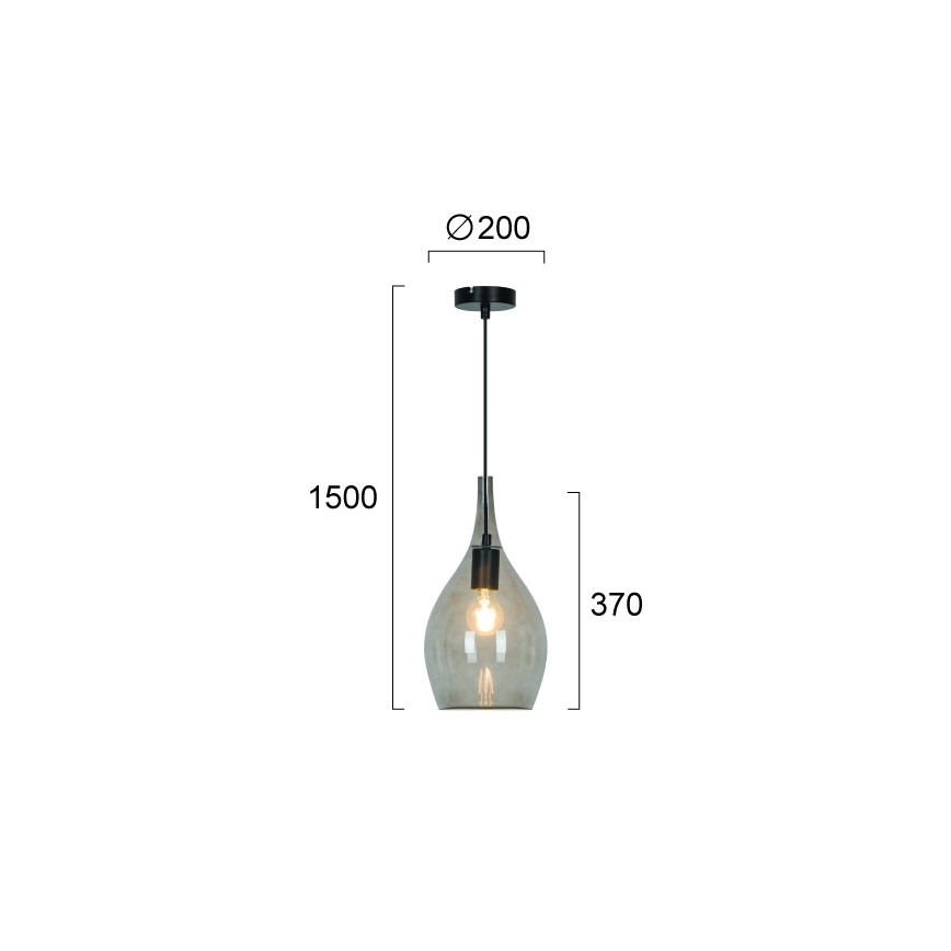 NEXT kábeles függőlámpa 1xE27/40W/230V, füstszínű fekete