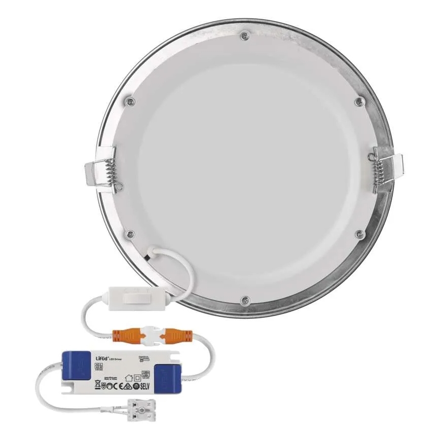 NEXXO LED beépíthető mennyezeti lámpatest LED/18W/230V 3000/3500/4000K ezüst, átm. 22,5 cm