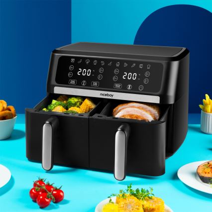 Niceboy AirFryer DUO - Duális forrólevegős fritőz, 9 l, 2400 W / 230 V