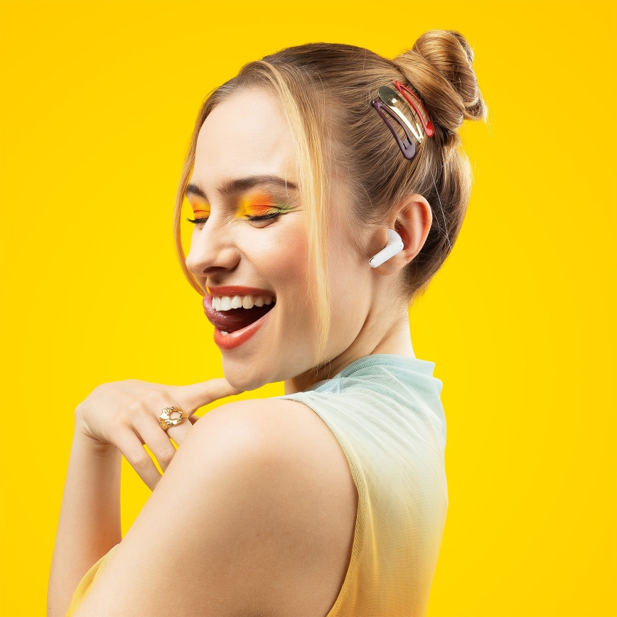 Niceboy Beans 4 POP - Vezeték nélküli fülhallgató 200 mAh + 2x 30 mAh IPX4 fehér