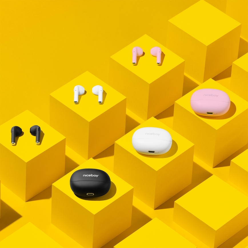 Niceboy Beans 4 - Vezeték nélküli fülhallgató 300 mAh + 2x 35 mAh IPX4 fekete