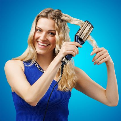 Niceboy ION AirWave PRO - Háromszoros hajsütővas 100W/230V kék