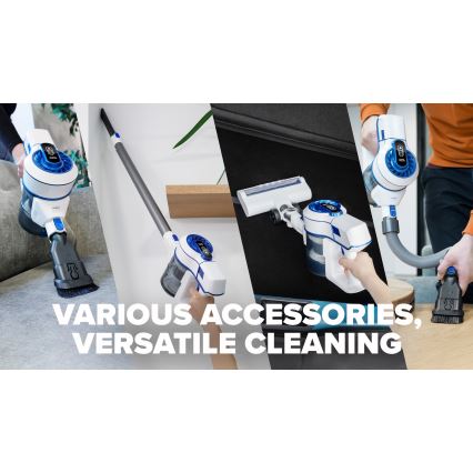 Niceboy ION Hurricane H5 - Vezeték nélküli álló porszívó 2in1 150W/2200 mAh fehér/kék