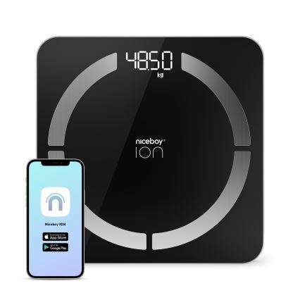 Niceboy ION SmartScale - Intelligens személyi mérleg 3xAAA fekete