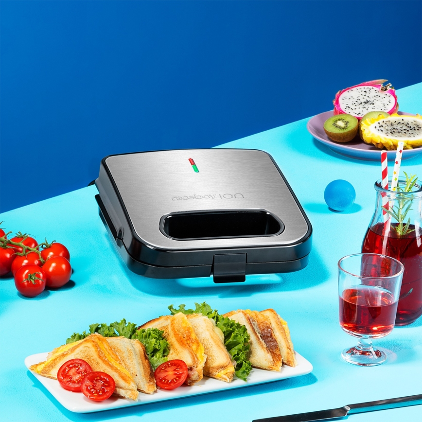 Niceboy ION Snacker S1 - Szendvics készítő 750W/230V matt króm/fekete