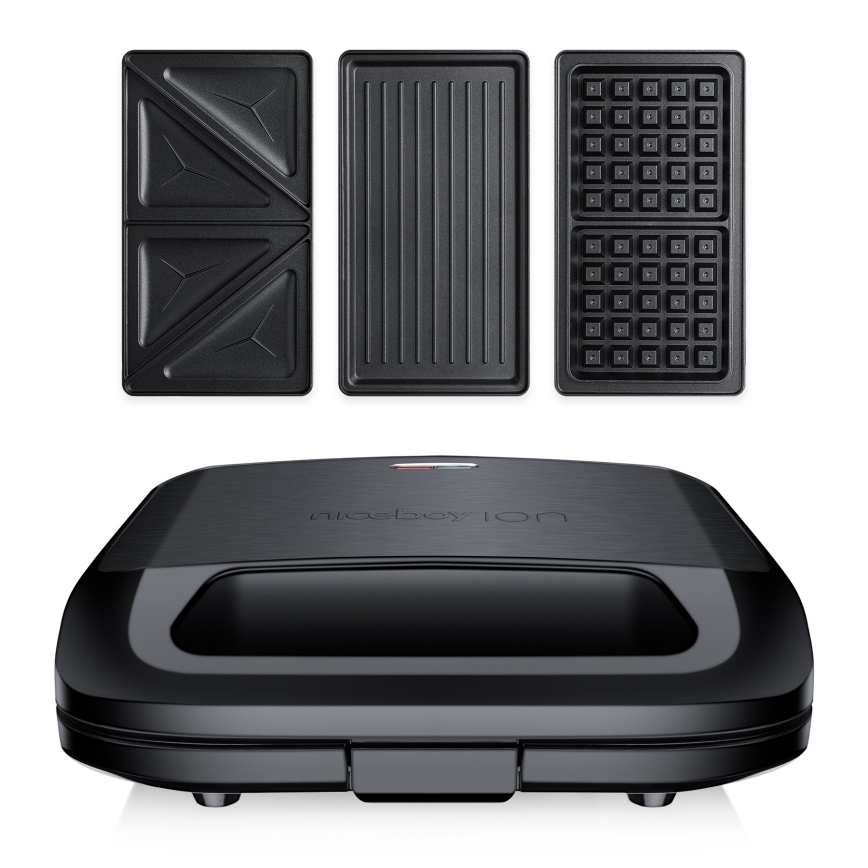 Niceboy ION Snacker S3 - Szendvics készítő 3in1 750W/230V rozsdamentes/fekete