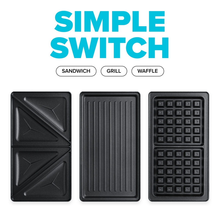 Niceboy ION Snacker S3 - Szendvics készítő 3in1 750W/230V rozsdamentes/fekete