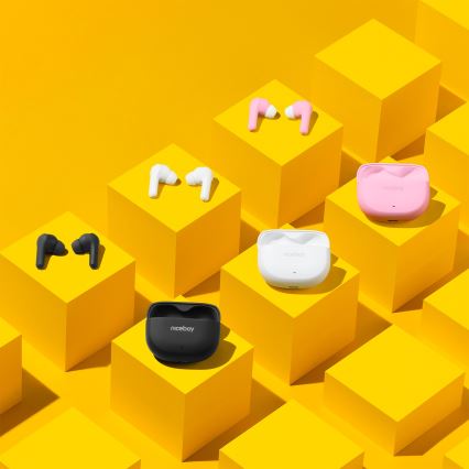 Niceboy Pins 4 - Vezeték nélküli fülhallgató ANC-vel 400 mAh + 2x 50 mAh IPX4 fekete