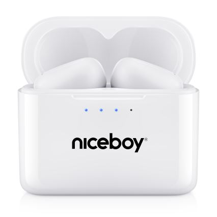 Niceboy Podsie 4 - Fehér, IP54 védettségű vezeték nélküli fülhallgató