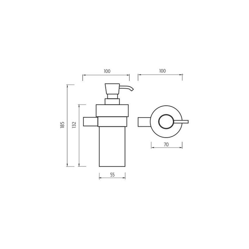 NIMCO BR 11031KN-26 - Fali szappanadagoló BORMO 300 mm fehér/fényezett króm