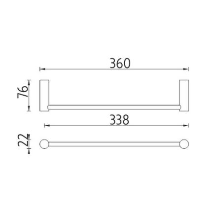 NIMCO BR 11035-26 - Fali törölközőtartó BORMO 36 cm fényezett króm