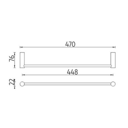 NIMCO BR 11046-26 - Fali törölközőtartó BORMO 47 cm fényezett króm