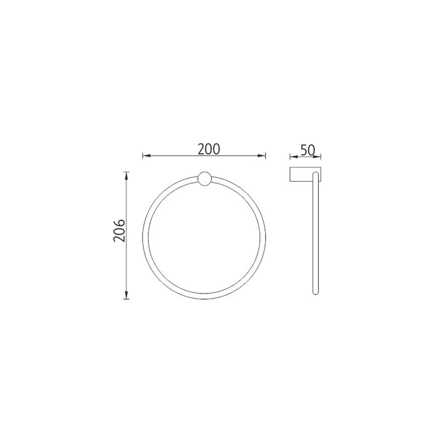 NIMCO BR 11060L-26 - Fali törölközőtartó BORMO átm. 20 cm fényezett króm