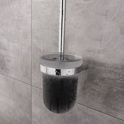 NIMCO BR 11094WN-26 - Falra szerelhető WC kefe BORMO matt üveg/fényezett króm