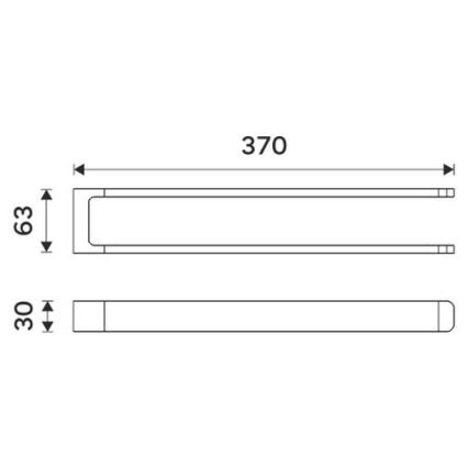 NIMCO MAC 29098-90 - Fali törölközőtartó MAYA 37 cm matt fekete