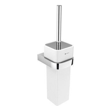 NIMCO NK 30094K-26 - Falra szerelhető WC kefe NIKAU fehér/fényezett króm