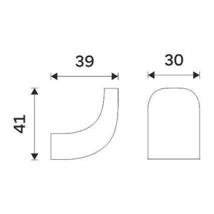 NIMCO NKC 30054-90 - Fali kampó NIKAU matt fekete