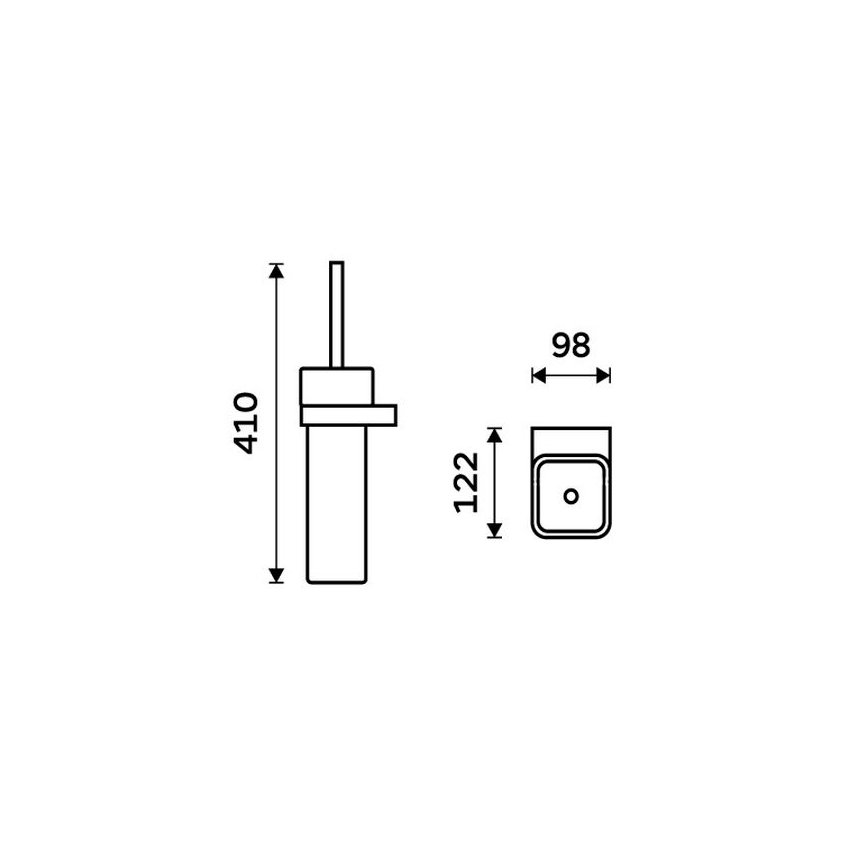NIMCO NKC 30094K-90 - Falra szerelhető WC kefe NIKAU fehér/matt fekete