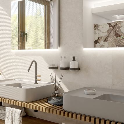 NIMCO NKC készlet-31K-T-90 - Falra szerelhető szappanadagoló, fogkefe állvány és fali kampó NIKAU 320 mm fehér/matt fekete