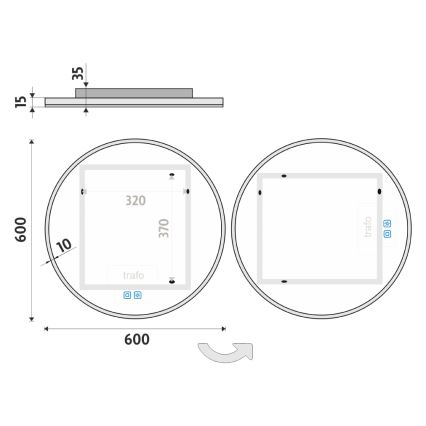 NIMCO ZP 26000RVX - LED fényerőszabályozható fürdőszobai háttérvilágítású tükör LED/26W/230V 3000-6500K átm. 60 cm IP44
