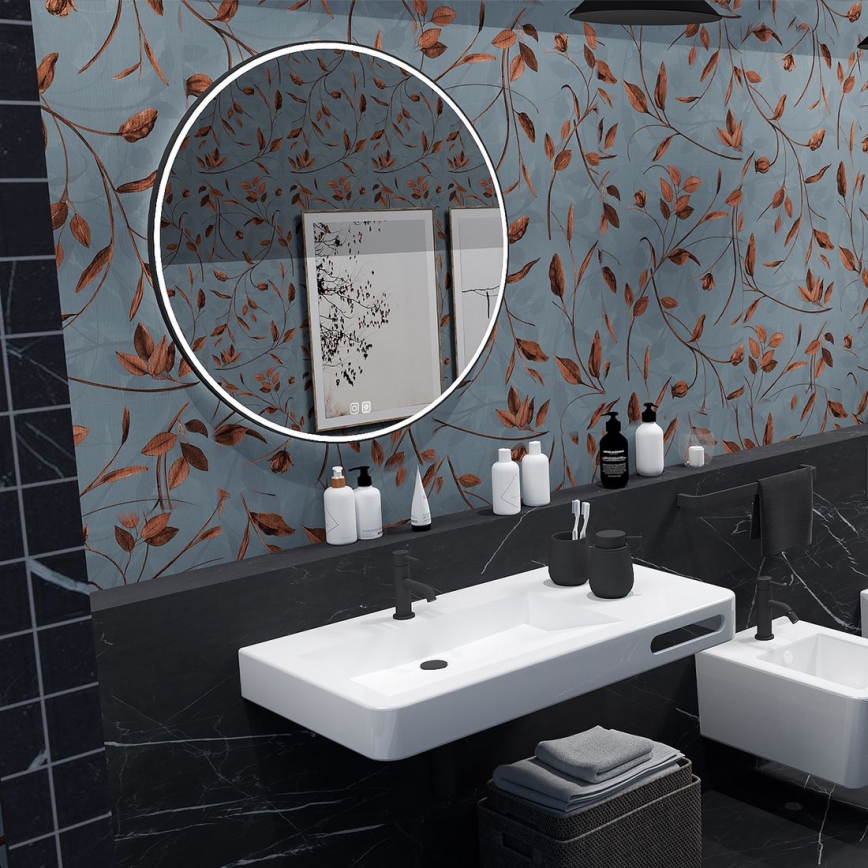 NIMCO ZPC 28001RVX-90 - LED dimmelhető fürdőszobai háttérvilágítású tükör LED/33W/230V 3000-6500K átm. 70 cm matt fekete IP44