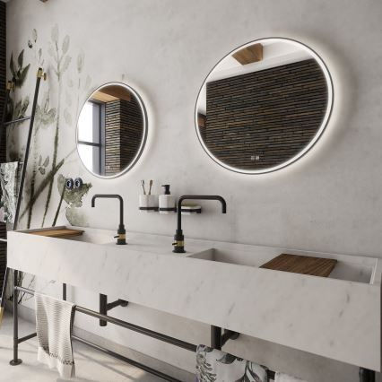 NIMCO ZPC 28001RVX-90 - LED dimmelhető fürdőszobai háttérvilágítású tükör LED/33W/230V 3000-6500K átm. 70 cm matt fekete IP44