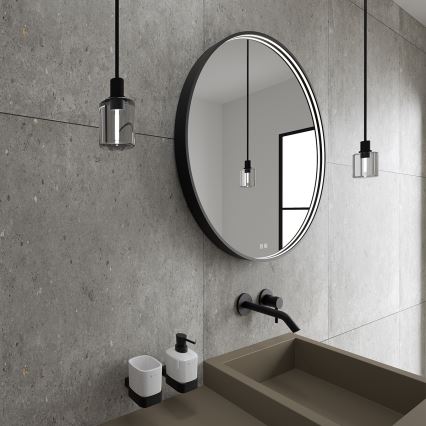 NIMCO ZPC 31001RVX-90 - Dimmelhető LED-es fürdőszobai háttérvilágítású tükör LED/22W/230V 3000-6500K Ø 70 cm matt fekete IP44