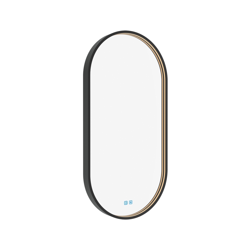 NIMCO ZPC 32002LVX-90 - LED fényerőszabályozható háttérvilágítású fürdőszobai tükör, LED/25W/230V, 3000-6500K, 80x40 cm, matt fekete, IP44