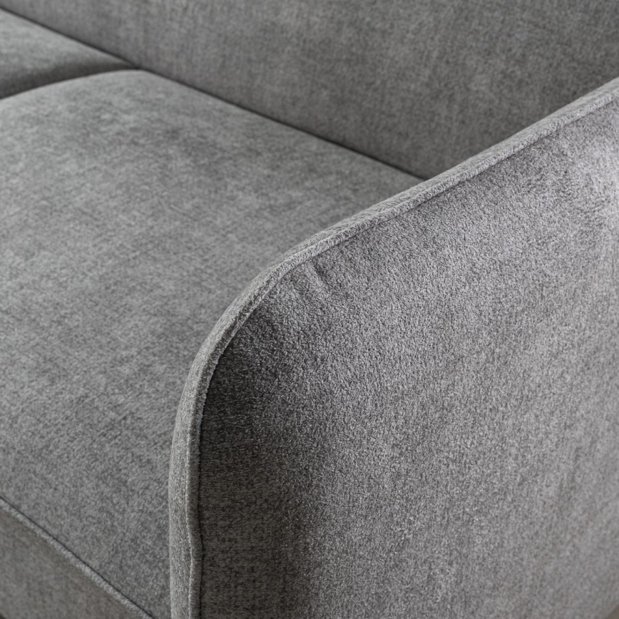 NISA L-alakú, kihúzható sarokkanapé tárolóval, szürke, balos