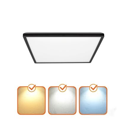 LED Fürdőszobai mennyezeti lámpa NIVERA LED/12W/230V IP54 3000/4000/6000K 22,5x22,5 cm fekete
