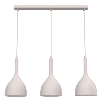 NOAK kábeles függőlámpa 3xE27/15W/230V, krémszínű