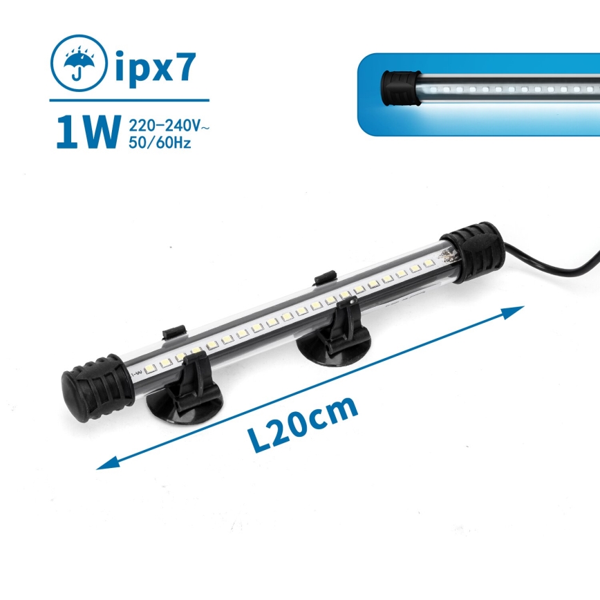 Nobleza - LED Akvárium világítás LED/1W/230V IPX7 20 cm
