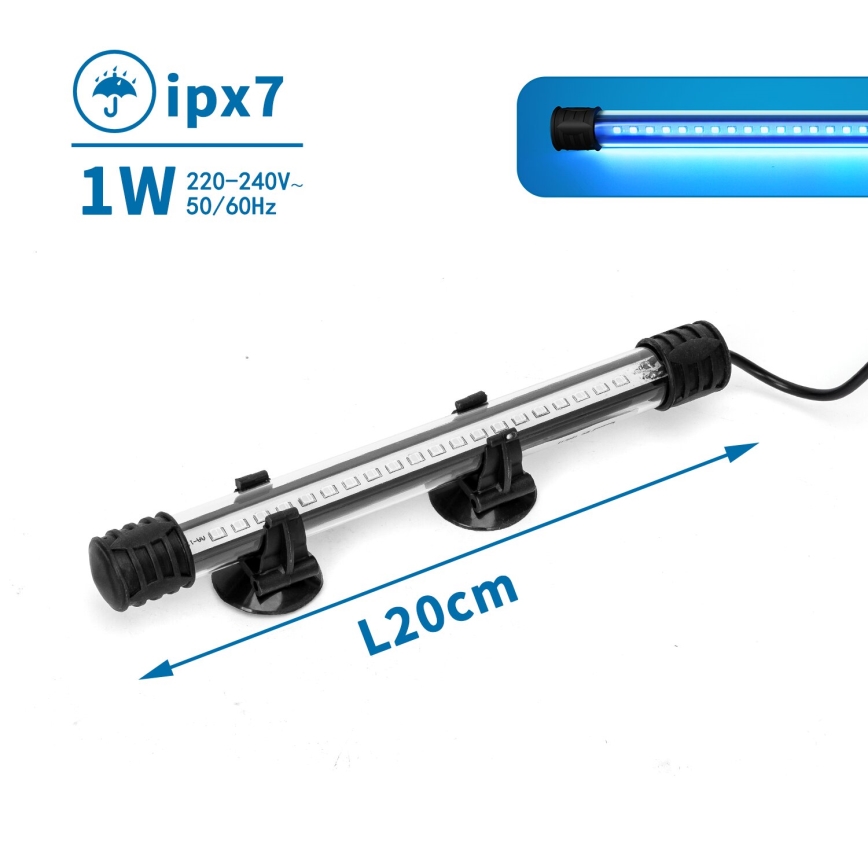 Nobleza - LED Akvárium világítás LED/1W/230V IPX7 20 cm