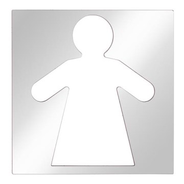 Női piktogram 12x12 cm rozsdamentes acél/ezüstszínű