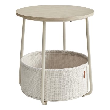 NOIRA kisasztal krémszín/fehér