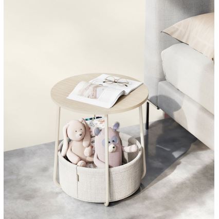 NOIRA kisasztal krémszín/fehér