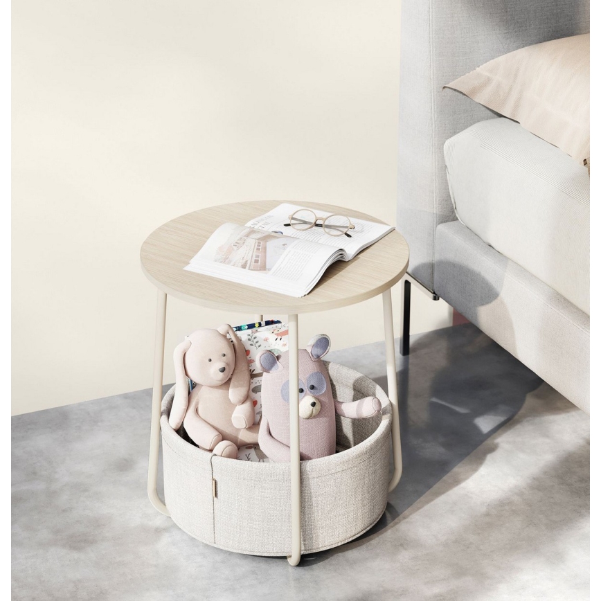 NOIRA kisasztal krémszín/fehér