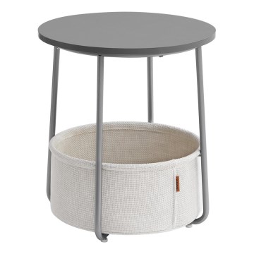 NOIRA oldalsó asztal, szürke/fehér