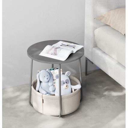 NOIRA oldalsó asztal, szürke/fehér