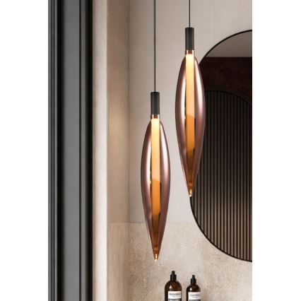 NORDIC kábeles csillár 1xG9/5W/230V fekete/réz