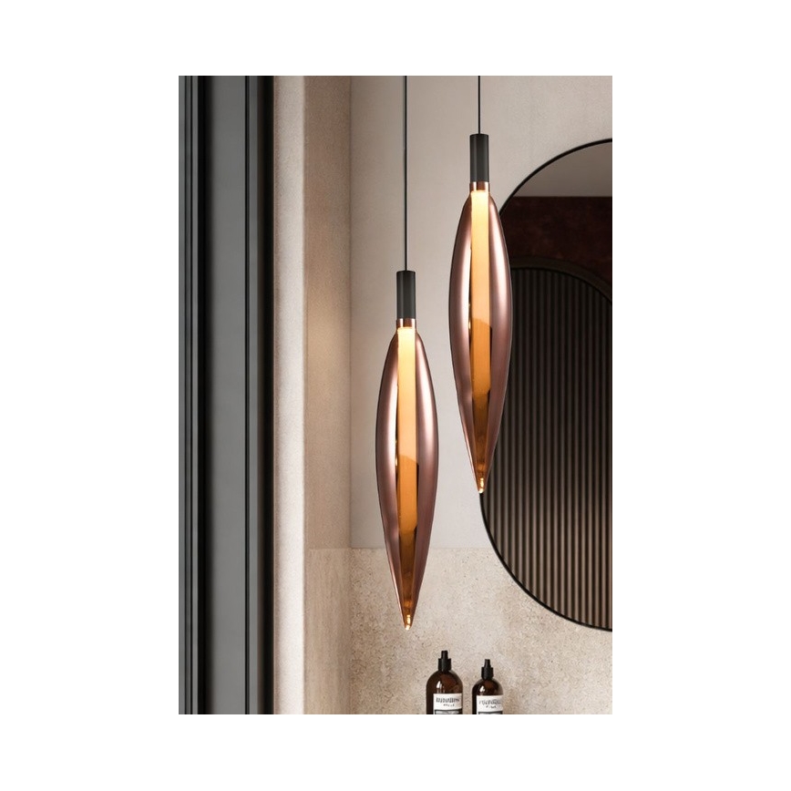NORDIC kábeles csillár 1xG9/5W/230V fekete/réz
