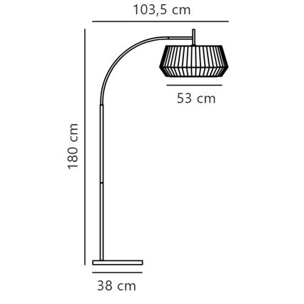 Nordlux - Állólámpa DICTE 1xE27/60W/230V fekete/bézs