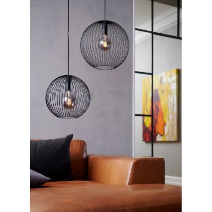 Nordlux - BERONI függeszték kábellel, 1x E27/60W/230V, fekete, Ø 35 cm