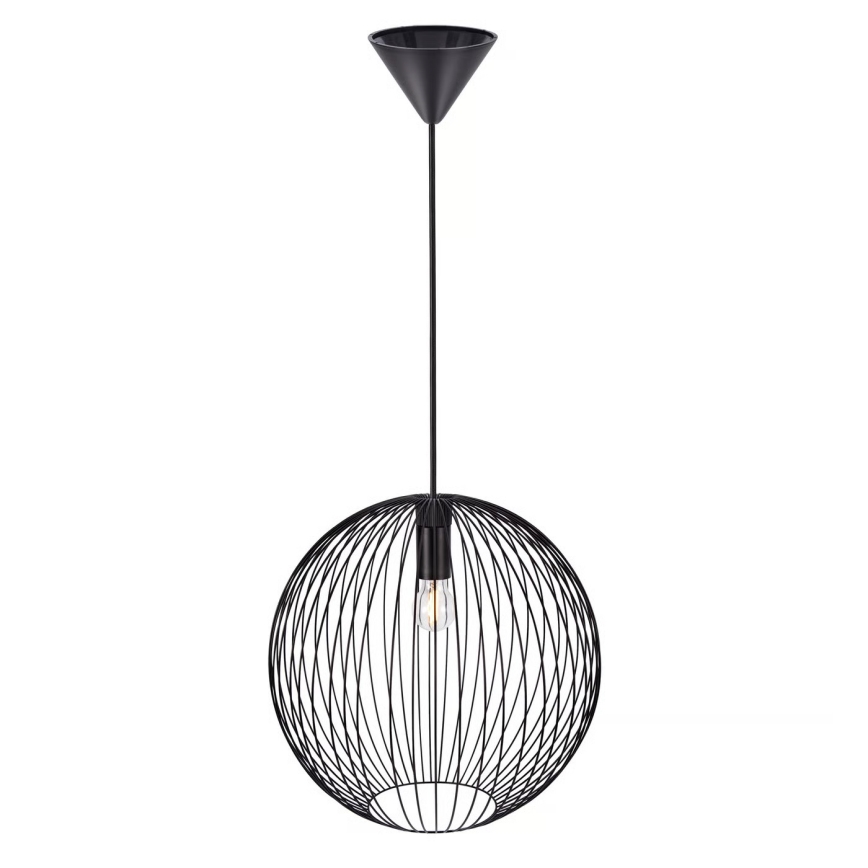 Nordlux - BERONI függeszték kábellel, 1x E27/60W/230V, fekete, Ø 35 cm