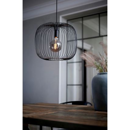 Nordlux - BERONI függőlámpa kábellel 1xE27/60W/230V, fekete, átmérő 40 cm