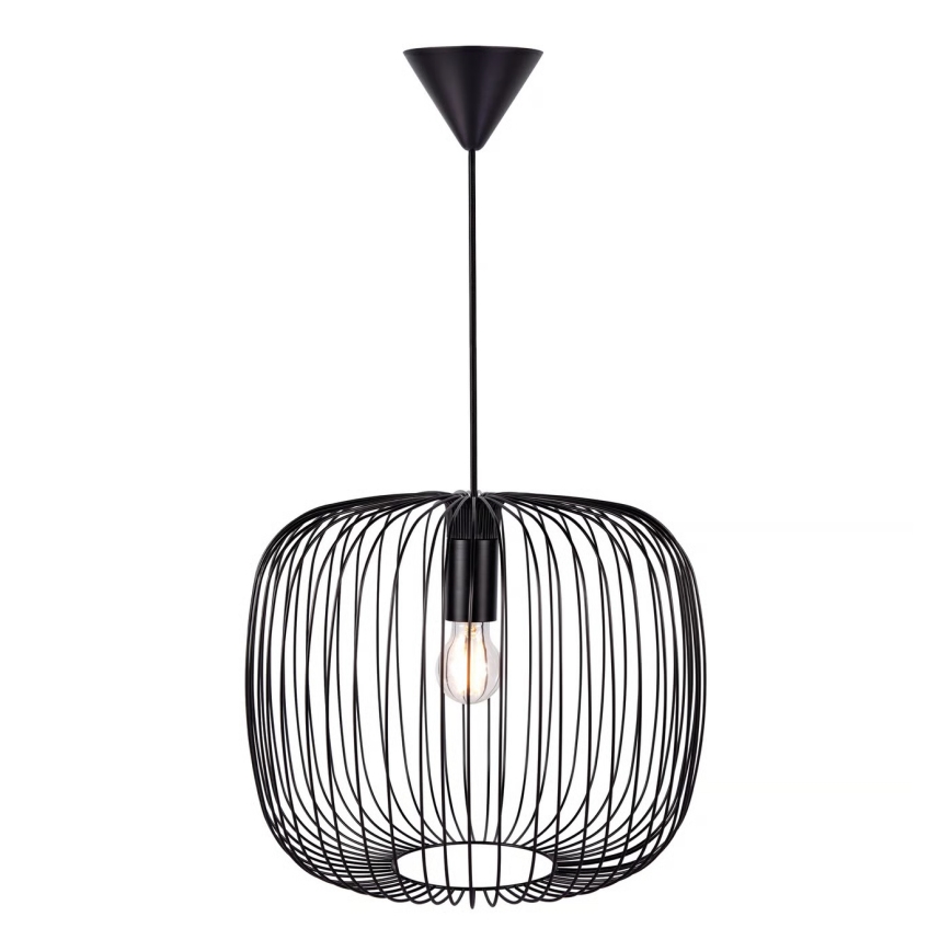 Nordlux - BERONI függőlámpa kábellel 1xE27/60W/230V, fekete, átmérő 40 cm