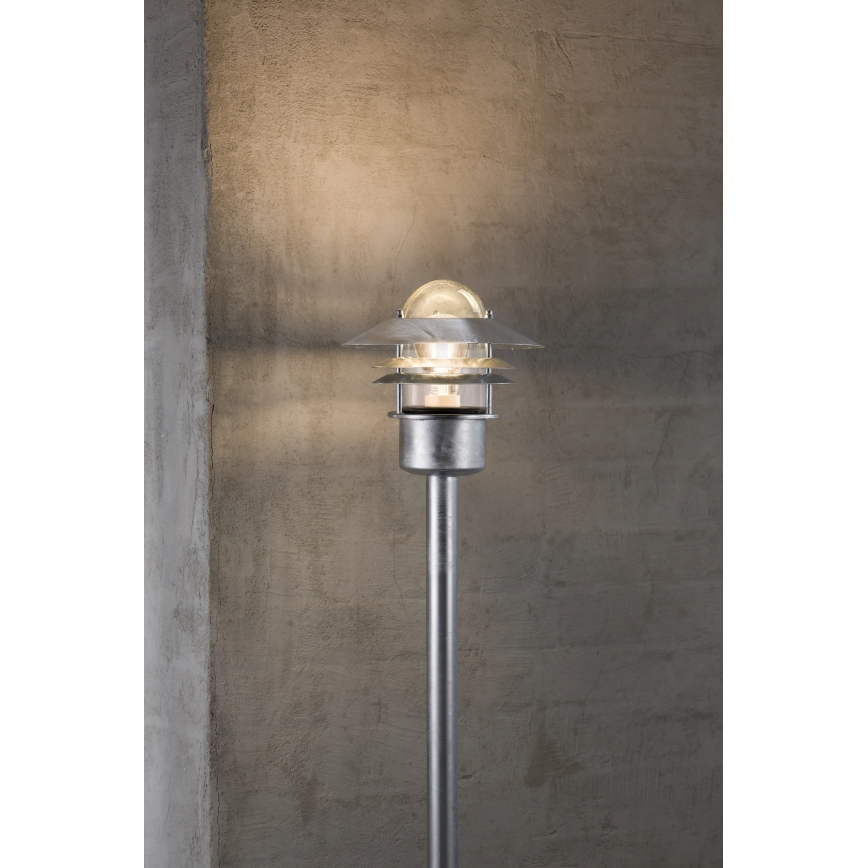 Nordlux - BLOKHUS kültéri lámpa, 1xE27/60W/230V, IP54, ezüst, 92 cm