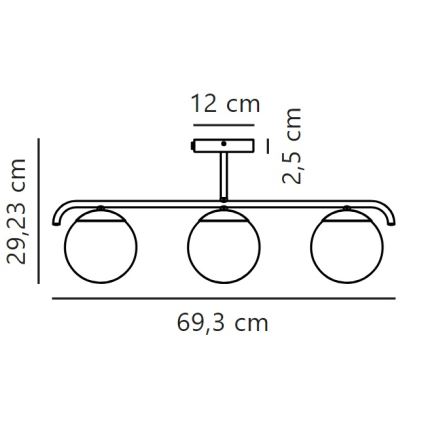 Nordlux - Csillár rúdon GRANT 3xE14/25W/230V fekete