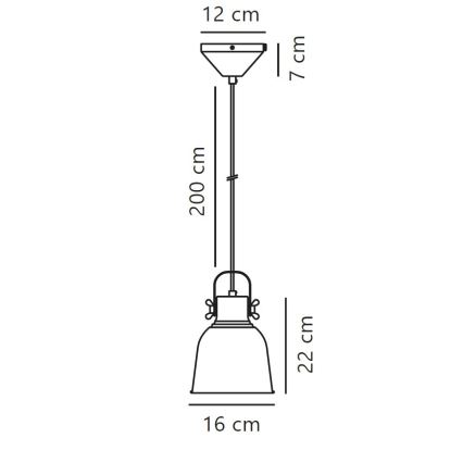 Nordlux - Csillár zsinóron ADRIAN 1xE27/25W/230V átm. 16 cm antracit