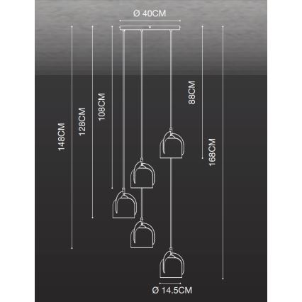 Nordlux - Csillár zsinóron BOSHI 5xE14/40W/230V